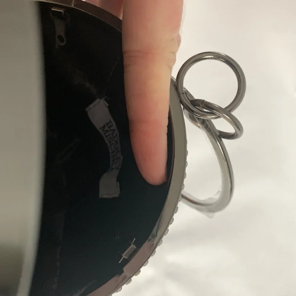 Badgley Mischka Rhinestone Ball Clutch Bag - Black - Picture 8 of 8